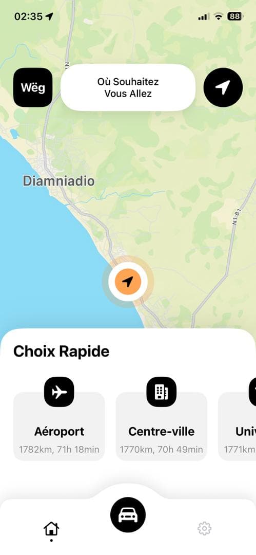 Wëg — Ride-Hailing App Côte d'Ivoire